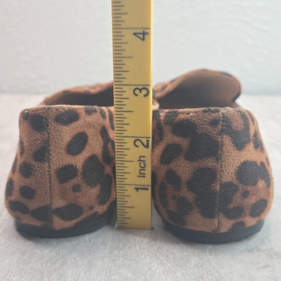 Animal Print Flats 7 Wide Fit Brown Black Pointed Toe Preppy Slip On Loafer Shoe - Picture 4 of 11
